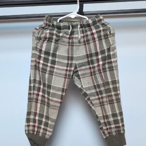 Little Bipsy Plaid Sweatpants in Green and Red